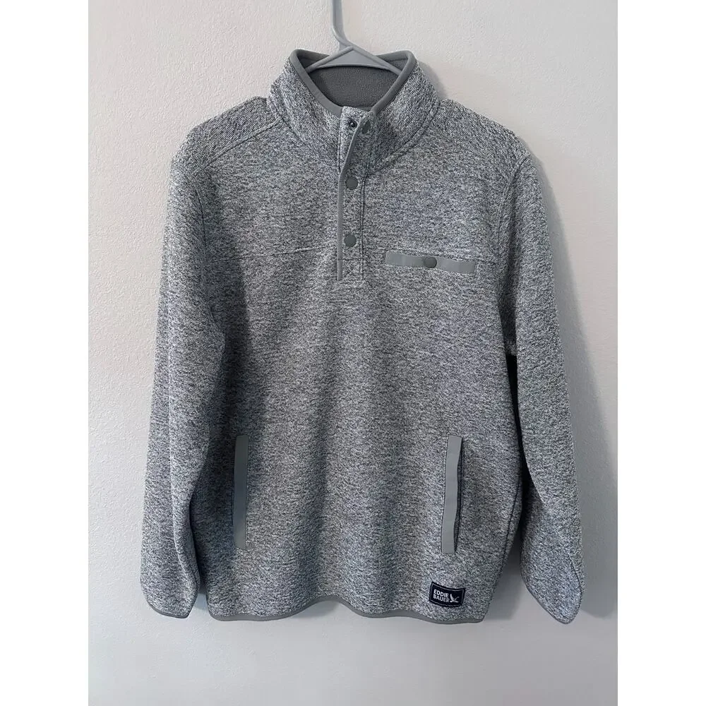 Eddie Bauer Men's Quarter Snap Pullover Mockneck Sweater Warm Fleece Small